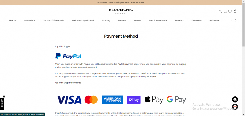 Bloomchic payment method